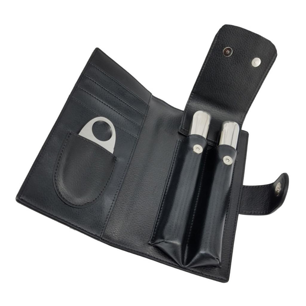 1pc Cigar Case Holder Genuine Leather Cigar Bag Pouch Travel Cigar Set