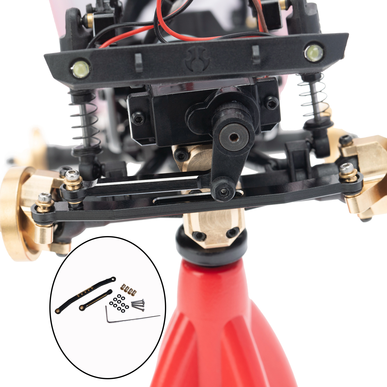 1/24 Model Car Copper Steering Linkage High-tightening Durable Linkage for AXIAL SCX24 AXI00001 Car Upgrade