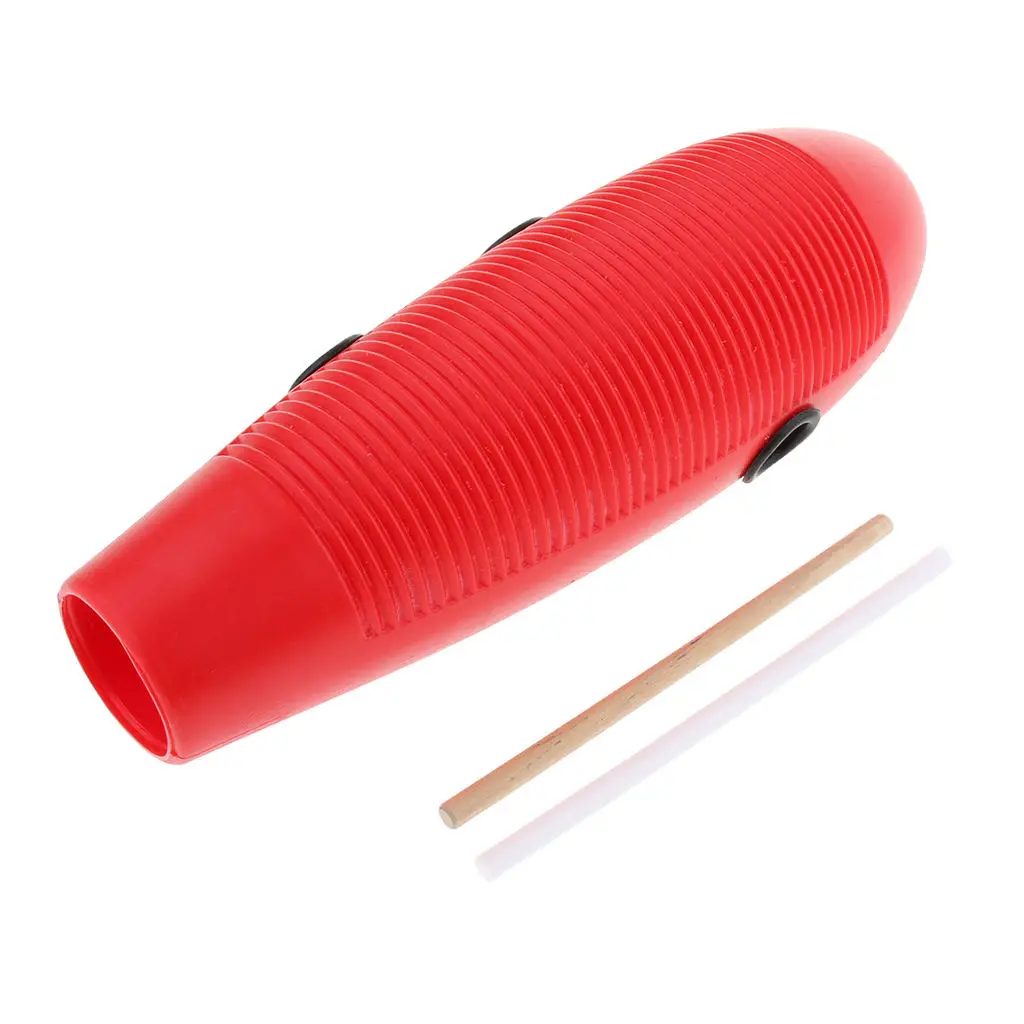 Guiro With 2 Scrapers, Latin Percussion Musical Instrument, Red