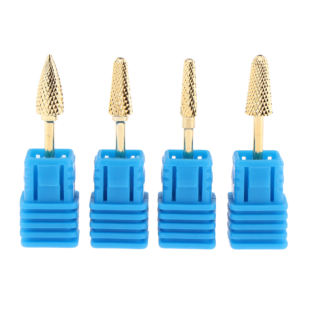 4 Pcs Tungsten Fine Grade Electric Nail Files Head 3/32 