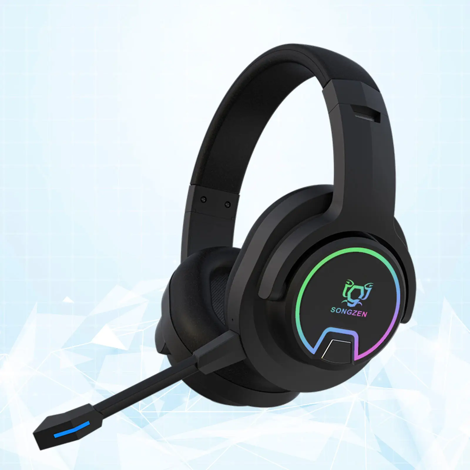 RGB Over Ear Wireless Bluetooth Gaming Headset Headphones for PC Tablet FM Radio