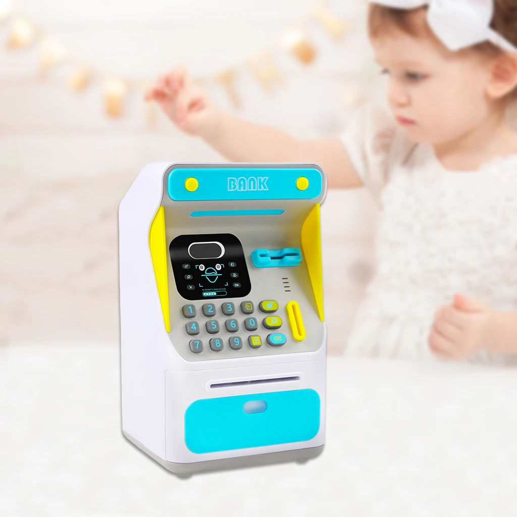 Face Recognition Electronic Mini ATM Piggy Bank 4 Digit Password Code Coin Cash Bank Machine Toy Girls Gift