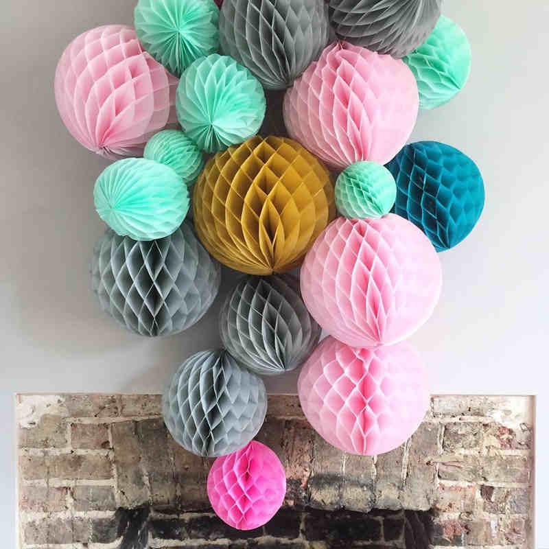 Papier-Wabenball-Blumenlaterne DIY Handgemachte Hochzeits- und Kindergeburtstagsdekoration Babyparty-Wabenball-Laternen Dekorativ – Detail 5