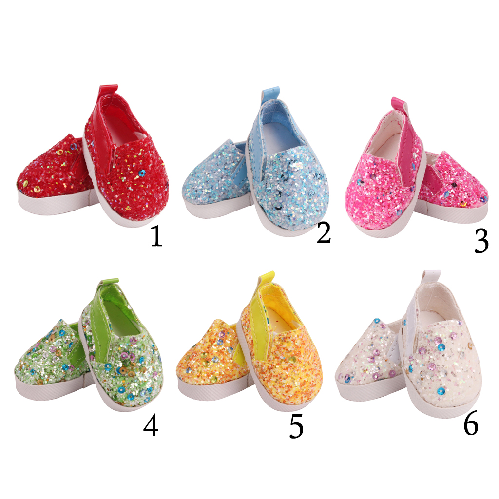 14.5Inch Doll Glitter Flat Shoes For Mellchan Baby Dolls Accessories 6 Color