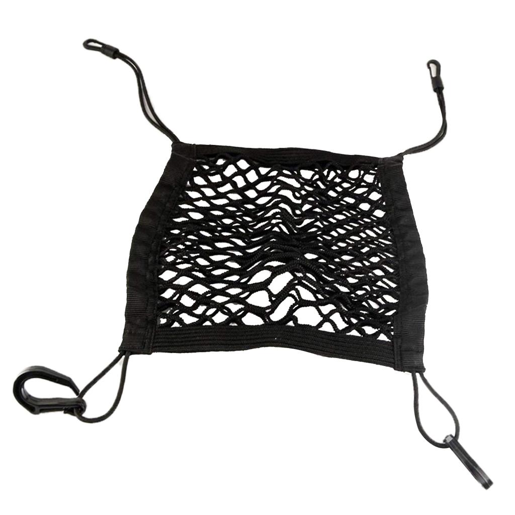 Car Seat Storage Mesh Organizer 3 Lays Front Seat Elastic Cargo String Net Pouch Holder for Drink Cup, Magazine, Umbrella