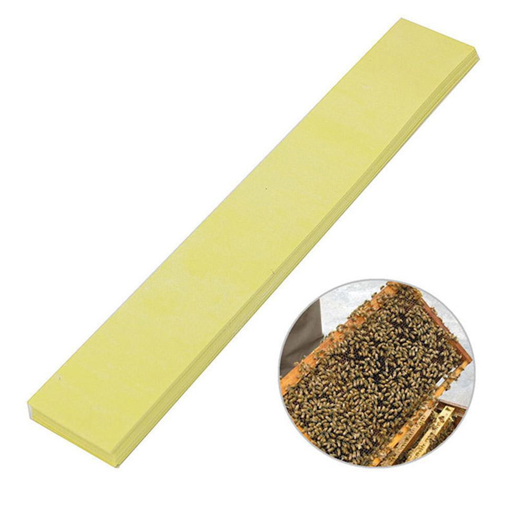 20 Strips Acaricide Beekeeping Fluvalinate Bee Mite Varroa Killer Strips, Yellow
