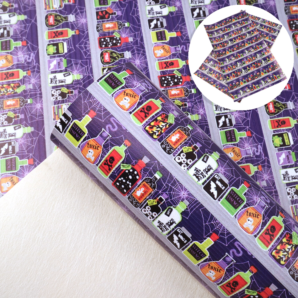 Description Picture 3 of itemSmooth Texture Faux Leatherette Sheet Halloween Bat Print Synthetic Leather Fabric For Bow Crafts DIY Handmade Material,1Yc20850