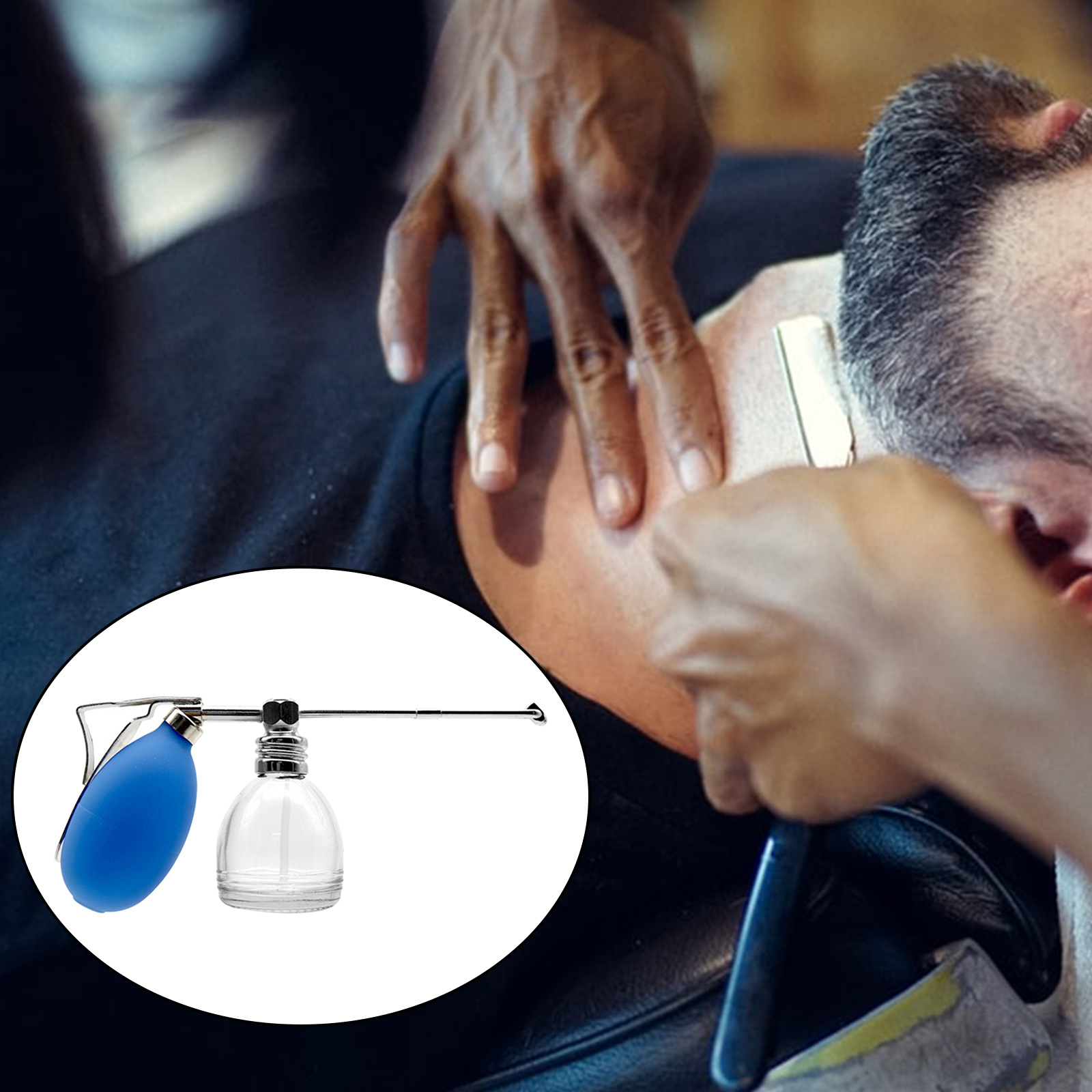Silicone Powder Blower Puffer, Barbers Talcum Men's aftershave lotion Dispenser Bottle, Hair Fiber Applicator Hair Salon