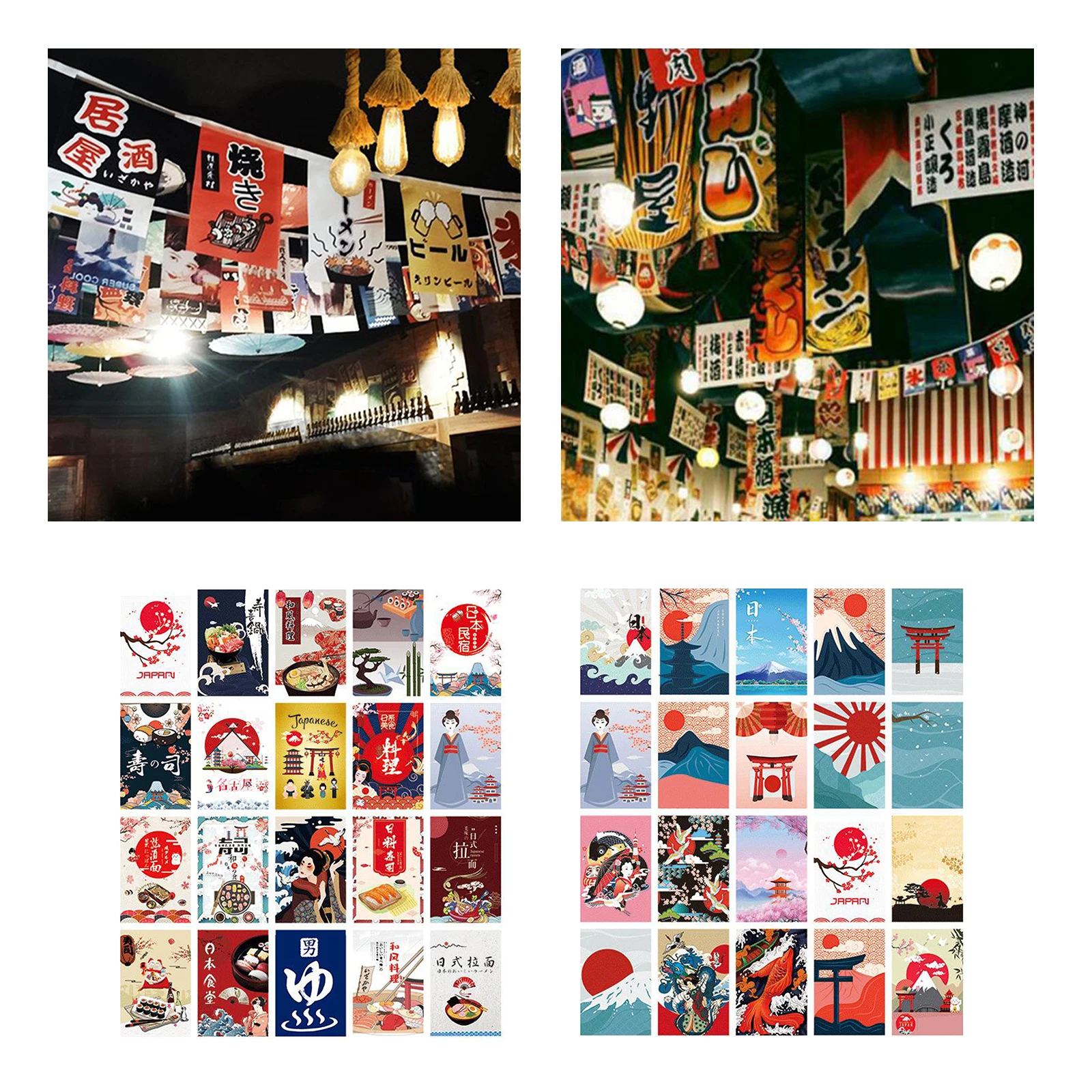 Japanese Banner Bunting Flags Polyester Flags Shop Sushi Restaurant Decor 