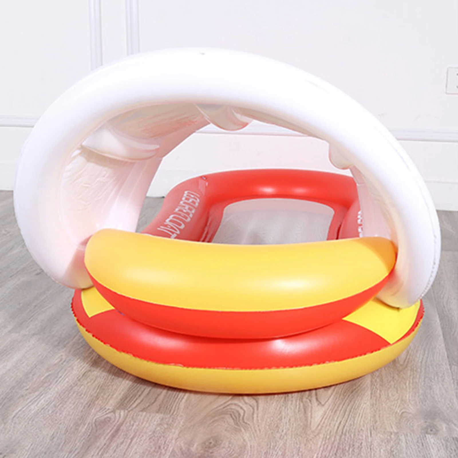 Deluxe Inflatable Poll Hammock Floating Seat Chair Row Lounges with Awning Folding Swimming Pool Bed Beach Summer Accessories