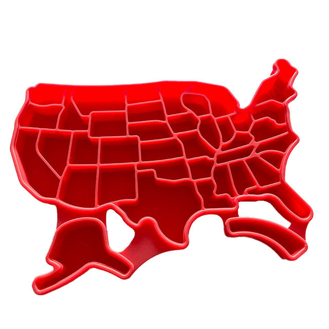 U Ice of A - Ice Cube Tray, silicone ice mold in shape of USA map BPA-FREE