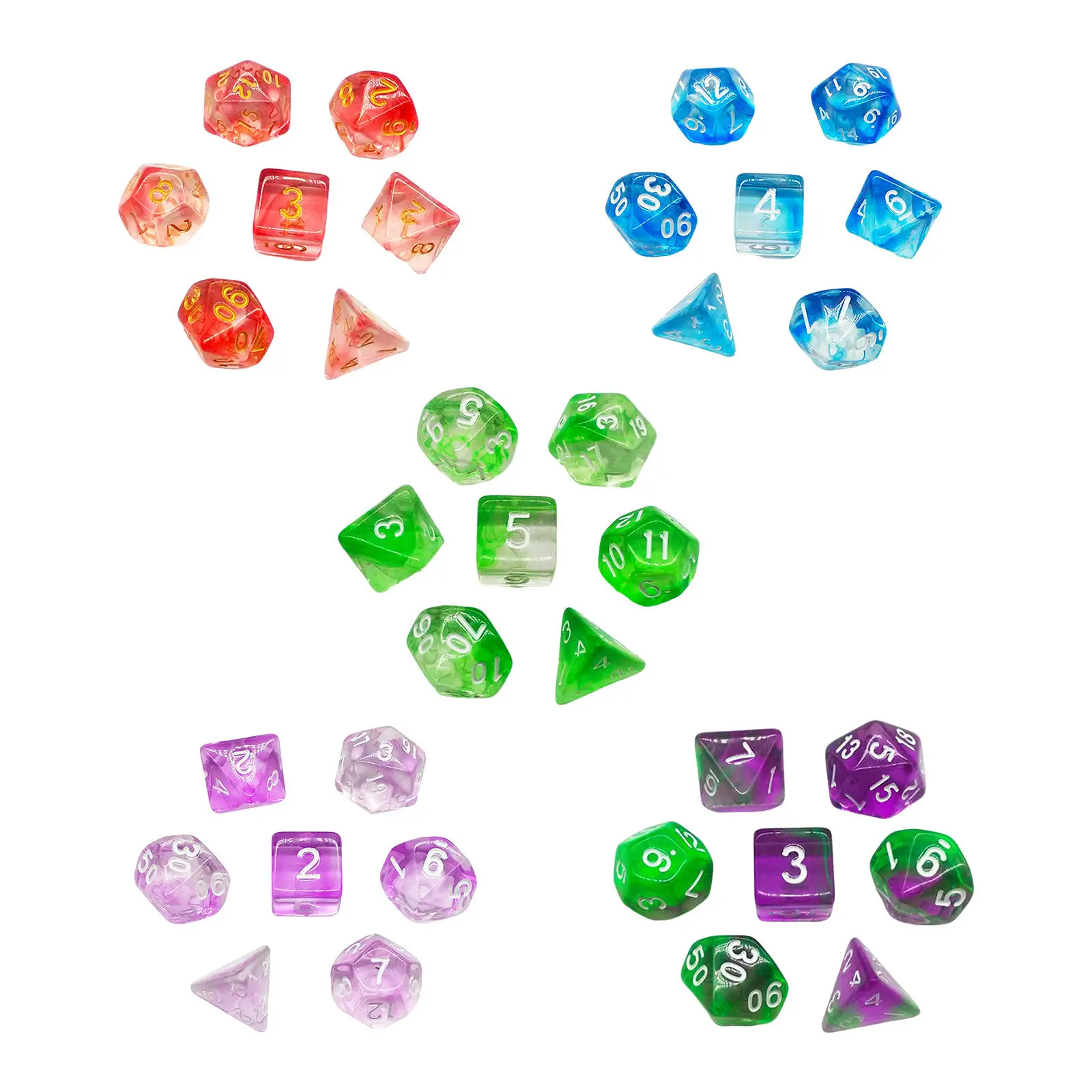 7Pcs Multi-Sided Polyhedral Dice Party Favors Role Playing Dice for Dnd Rpg Mtg Adults