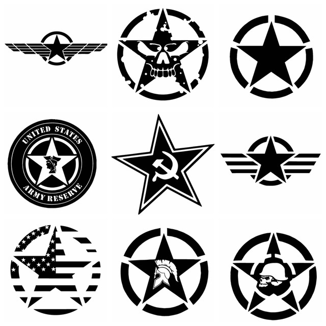 3 X Stickers Stickers Ball Plate Star Military Star US Army Car Bike Plate  for Your All Cars Racing Laptop Helmet Trunk - AliExpress