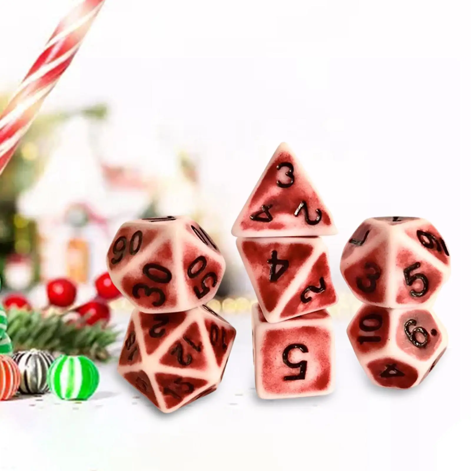 Set of 7 7-Die Polyhedral Dice Retro Color D4 D6 D8 D10 D10 D12 D20 for Table Games