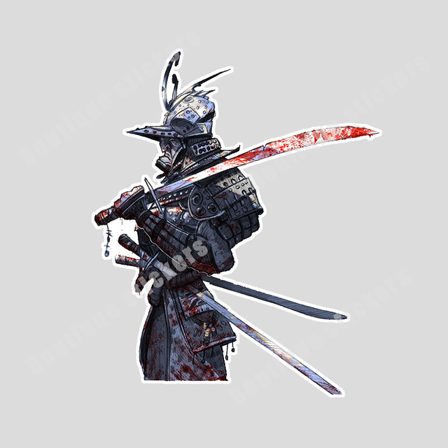 Japanese Samurai Warrior Anime bound to Bushido Code in Kanji Sticker for  Sale by Tatzki-Design