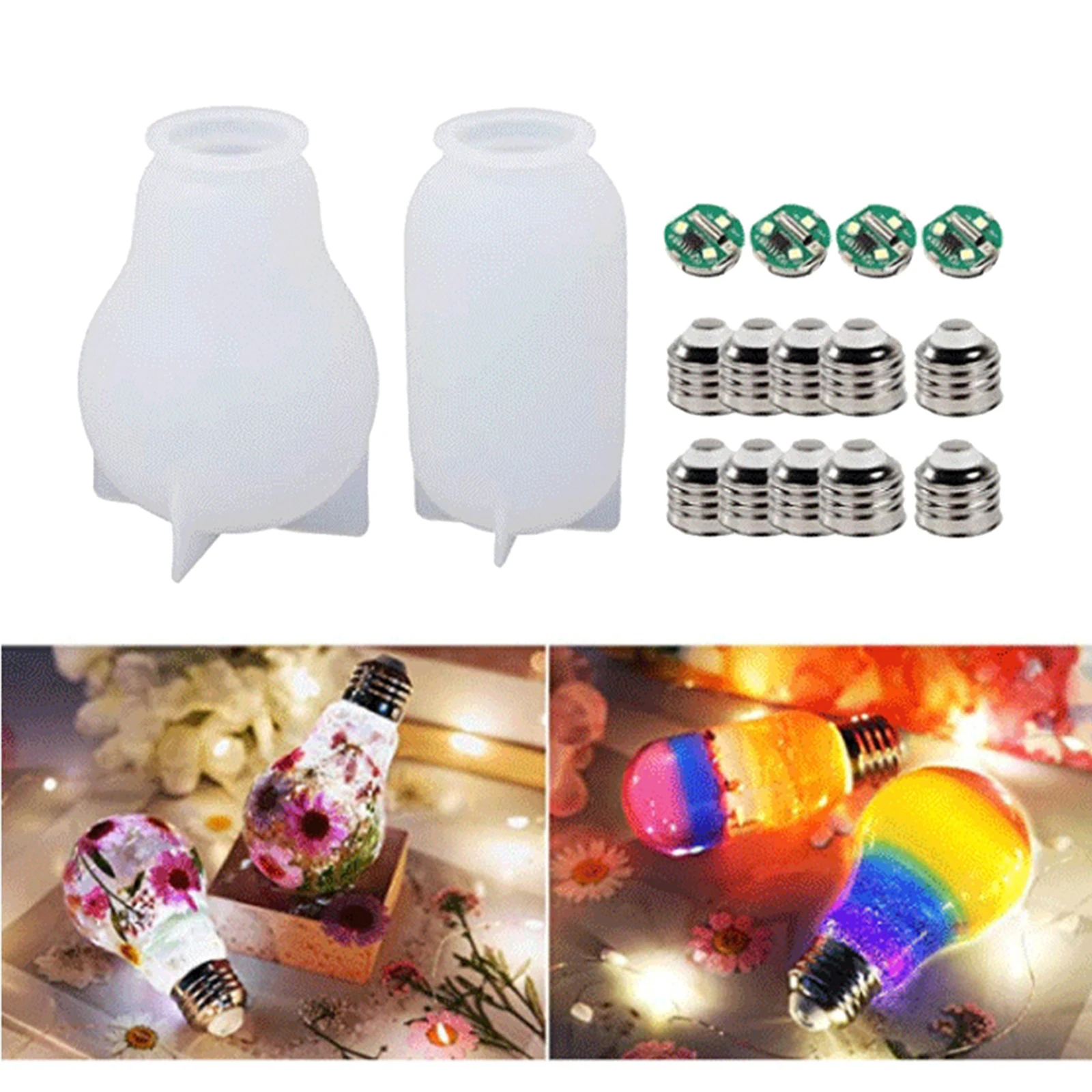 Resin Light Bulb Mold Set Chip Base Caps Silicone LED Bulb DIY Epoxy Molds, Creates a Very Pleasant Ambiance Under Light