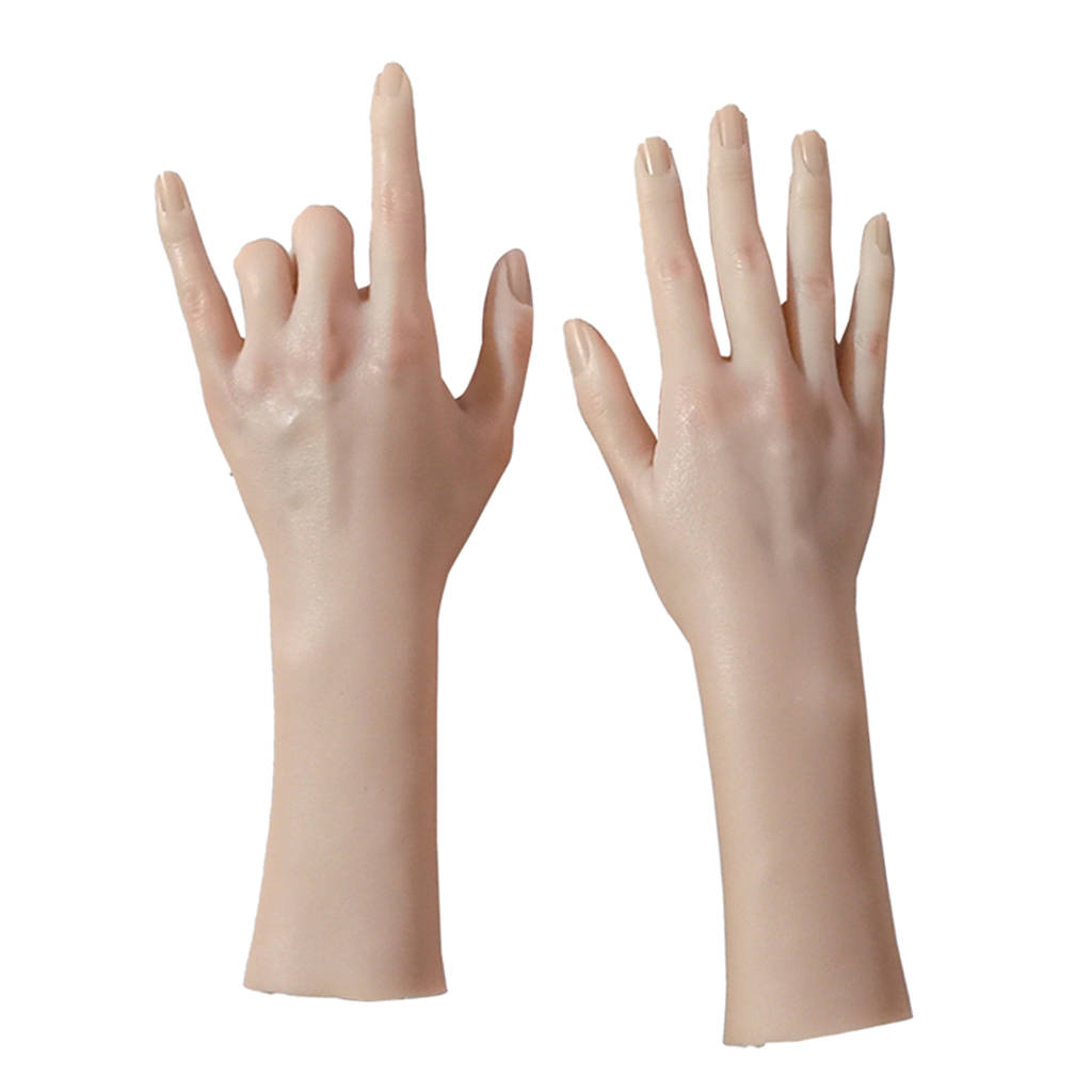 Relógio de Exibição Flexível Feminino Jóias Luva Manequim Falso Mãos 1 Par 2 Cheap Unhas postiças