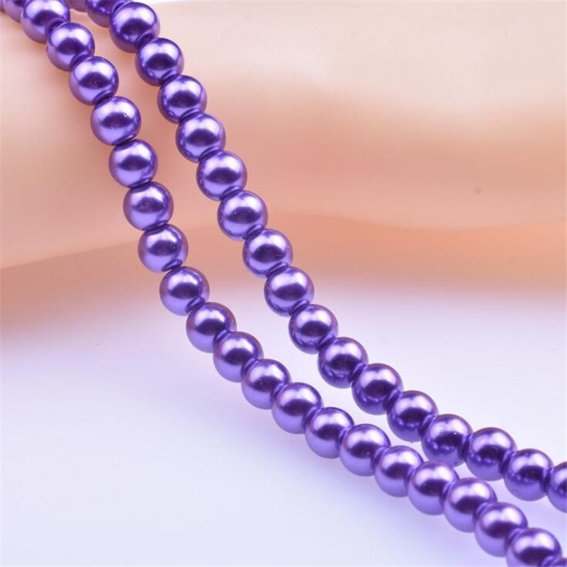 Wholesale OlingArt 4 6 8 10 12 14mm round Red multicolor Glass imitation pearl DIY Earrings Bracelet necklace jewelry making