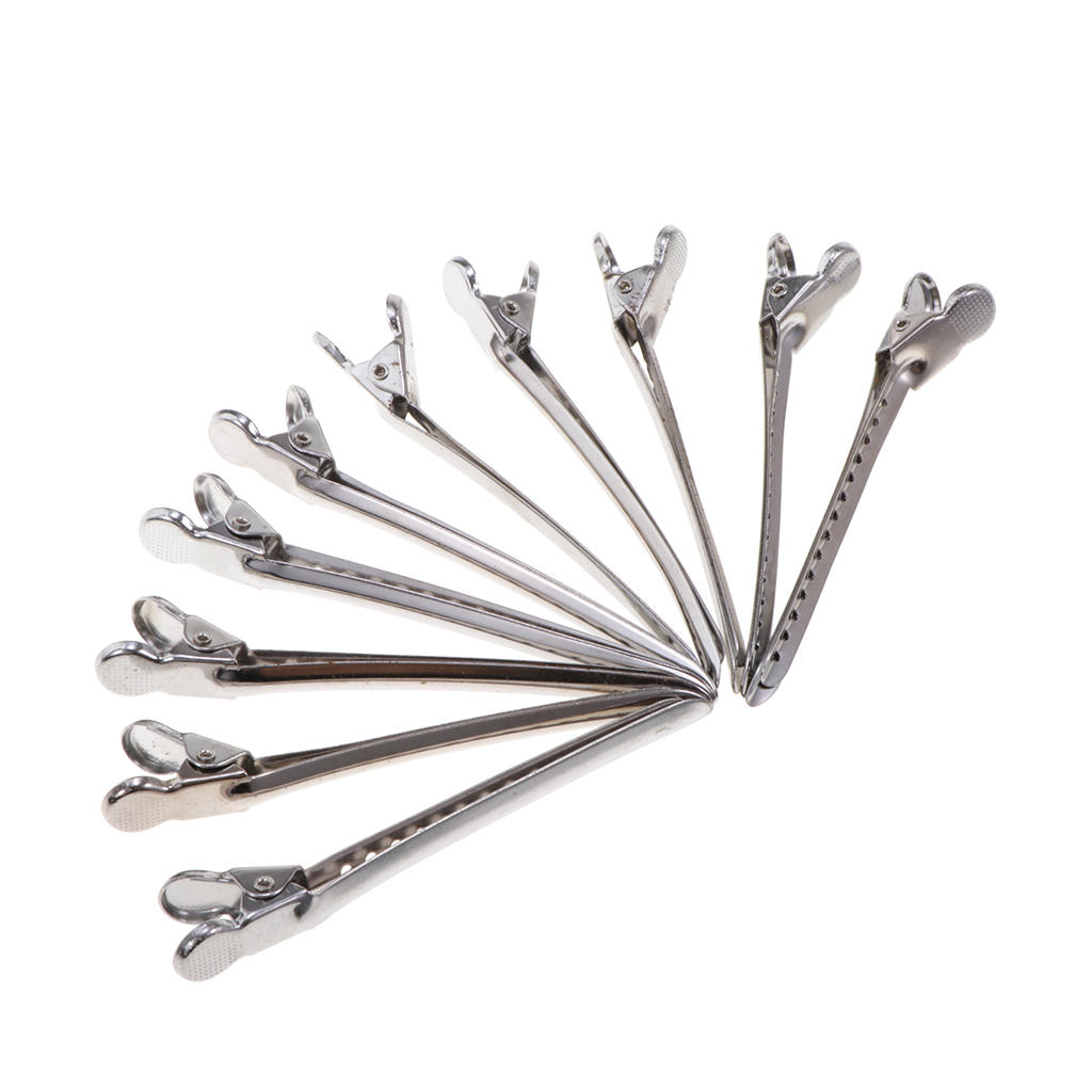 10Pcs Metal Hair Clips Salon Sectioning Hairdressing Beak Clamps Grip