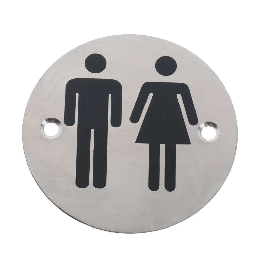 Lavatory Restroom Washroom Toilet Door WC Sign Mens Ladies Use + Screws