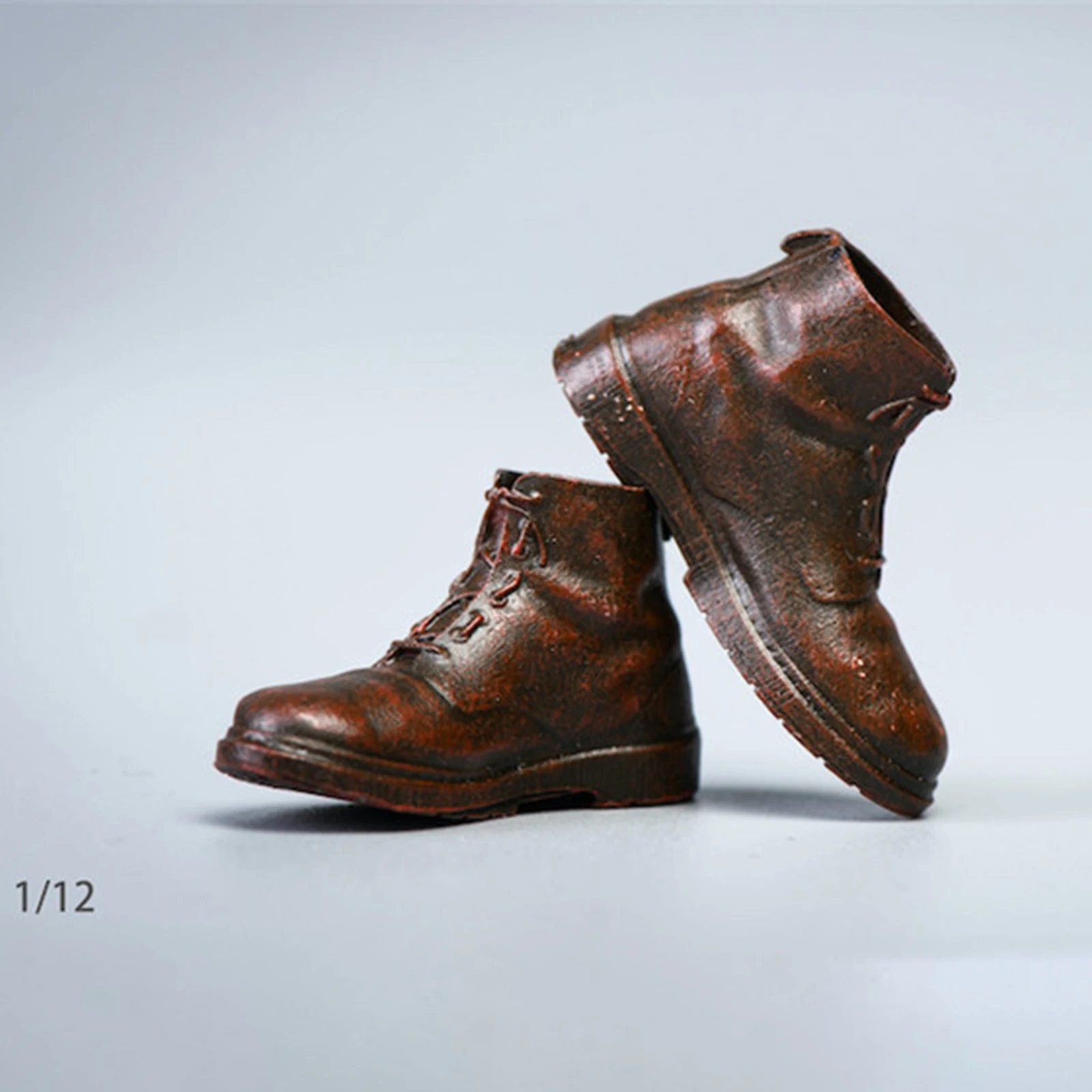 Dollhouse Miniature Tan Leather Work Boots 1:12 Scale 