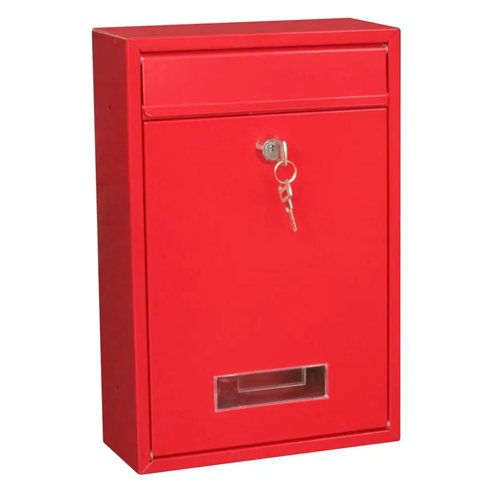 Pendurado Ferro Post Letter Box Street Mailbox com Key Newspaper Box