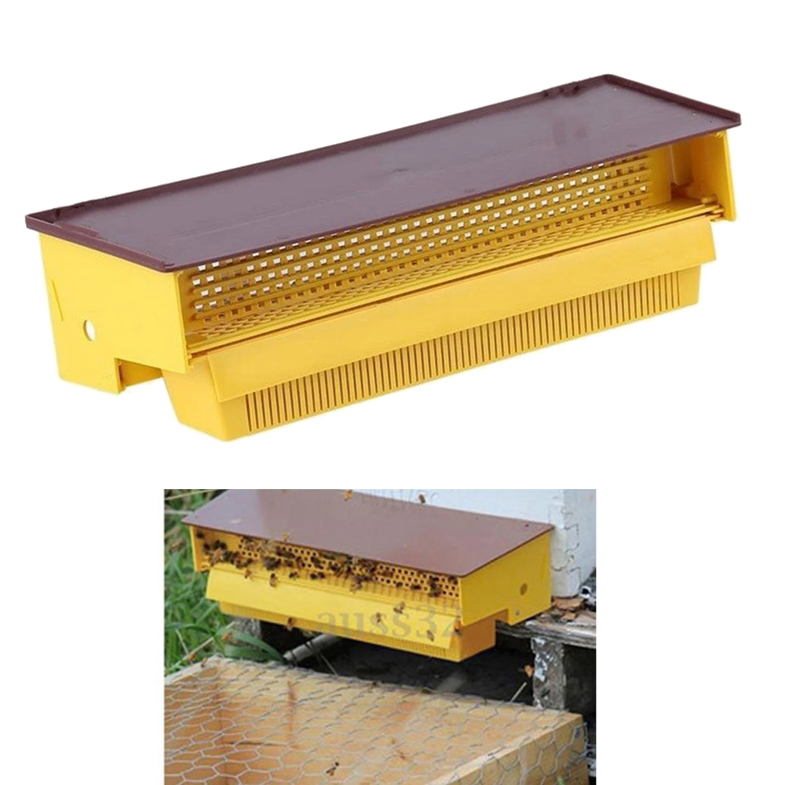 Beekeeping Pollen Trap Removable Pollen Tray Collector Yellow, Easily Adjusted and Assembled