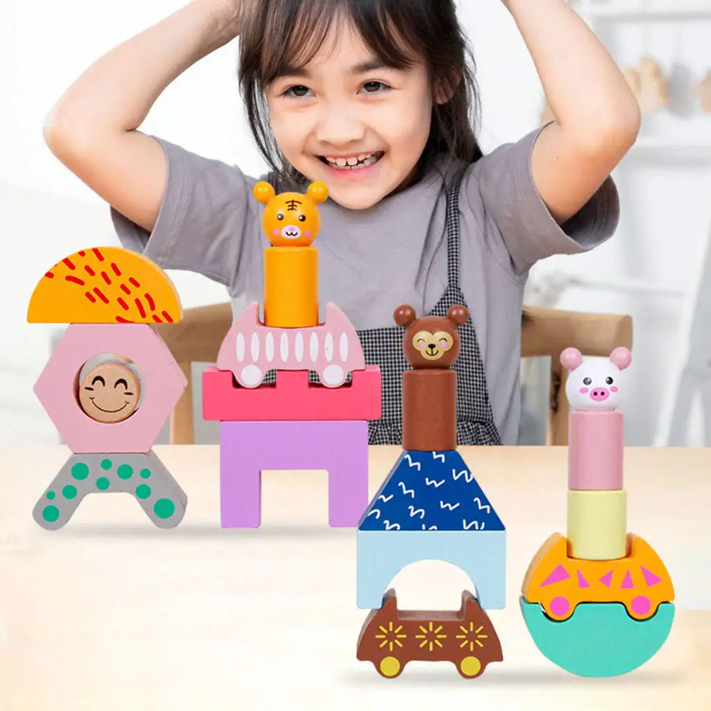 Stacking Toys Puzzle Game Toy Stacking Blocks Balancing Games for Development Pre-Schoolers