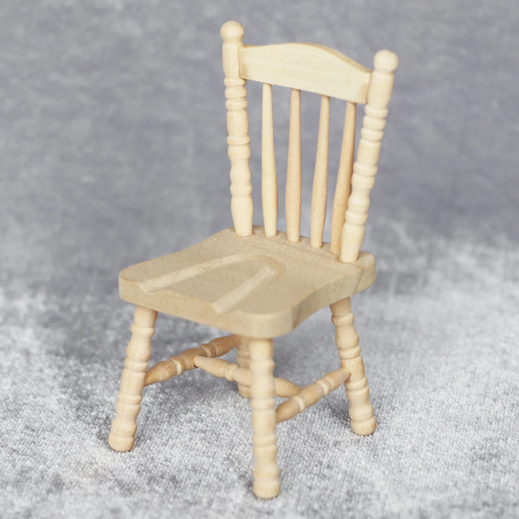 1Pc 1/12 Dollhouse miniature wooden stool chair furniture accessories d RHC 
