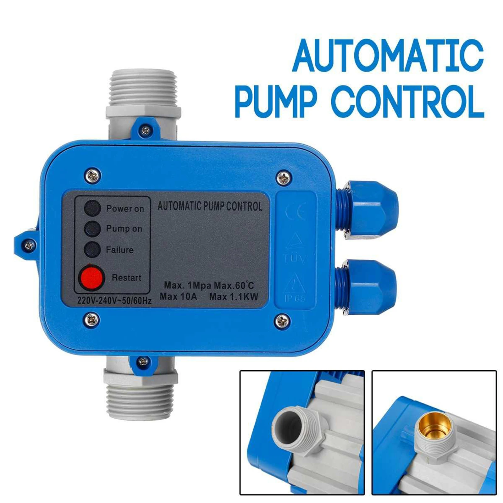 Automatic Water Pump Pressure Controller Water Pressure Control Switch Pump Protection for Gardening,