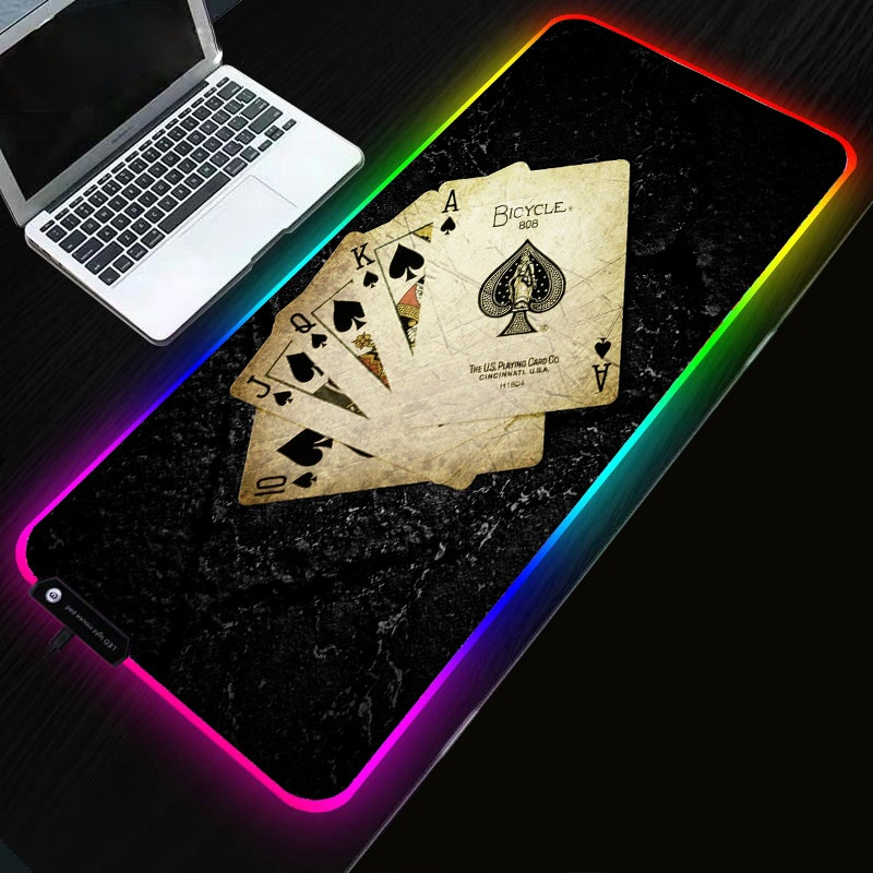 Mouse Pad Gaming XXL RGB con Diseño de Póker Negro H98dfd281a8f246eaa7f70eb8258949640