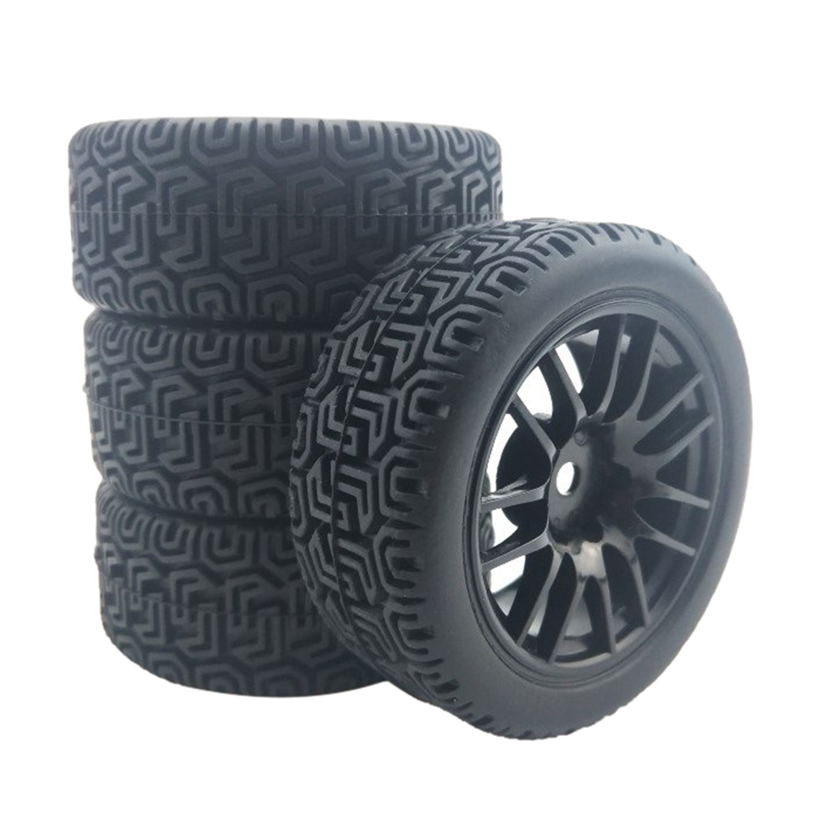 Rubber 1:10 Rally Wheel Hex 12mm On Road Tires RC Car for Tamiya Axial Scx10