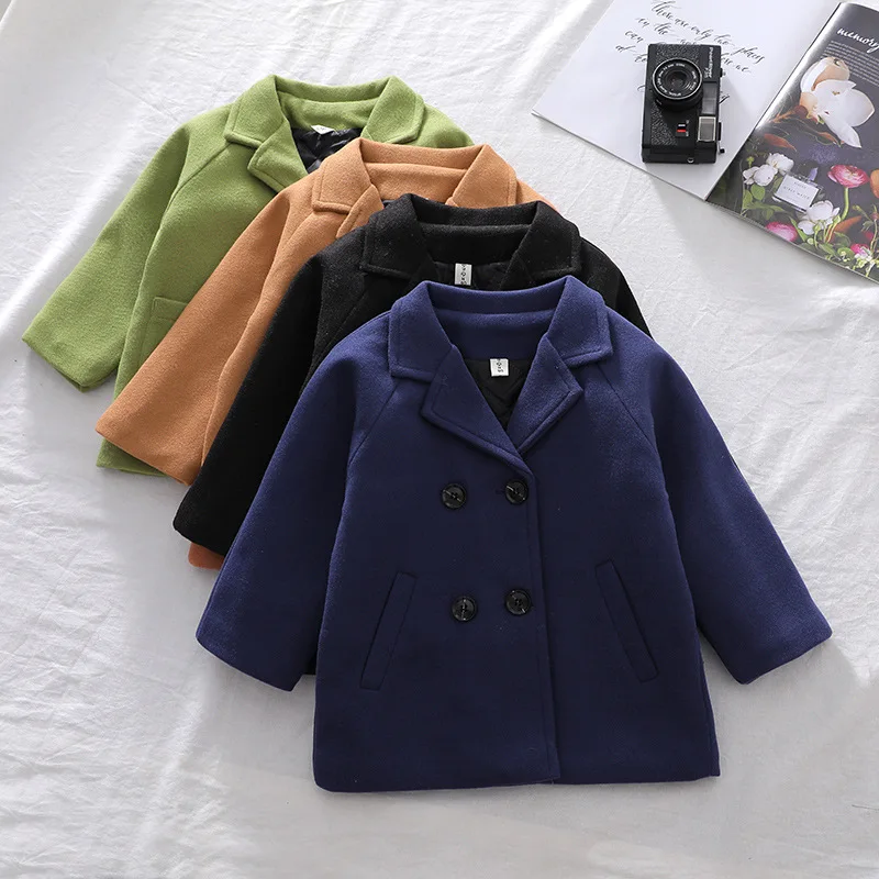 barn coat 2-7Years Infant Kids Baby Boys Outerwear Coats Solid Wool Blends Spring Autumn Jacket Long Sleeve Fashion Children Clothing expensive winter coats