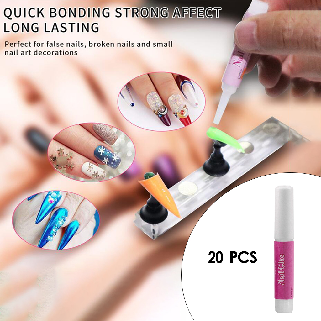 Lot 20 Bottle 2g Nail Glue Strong Adhesive Liquid French False Tips Manicure