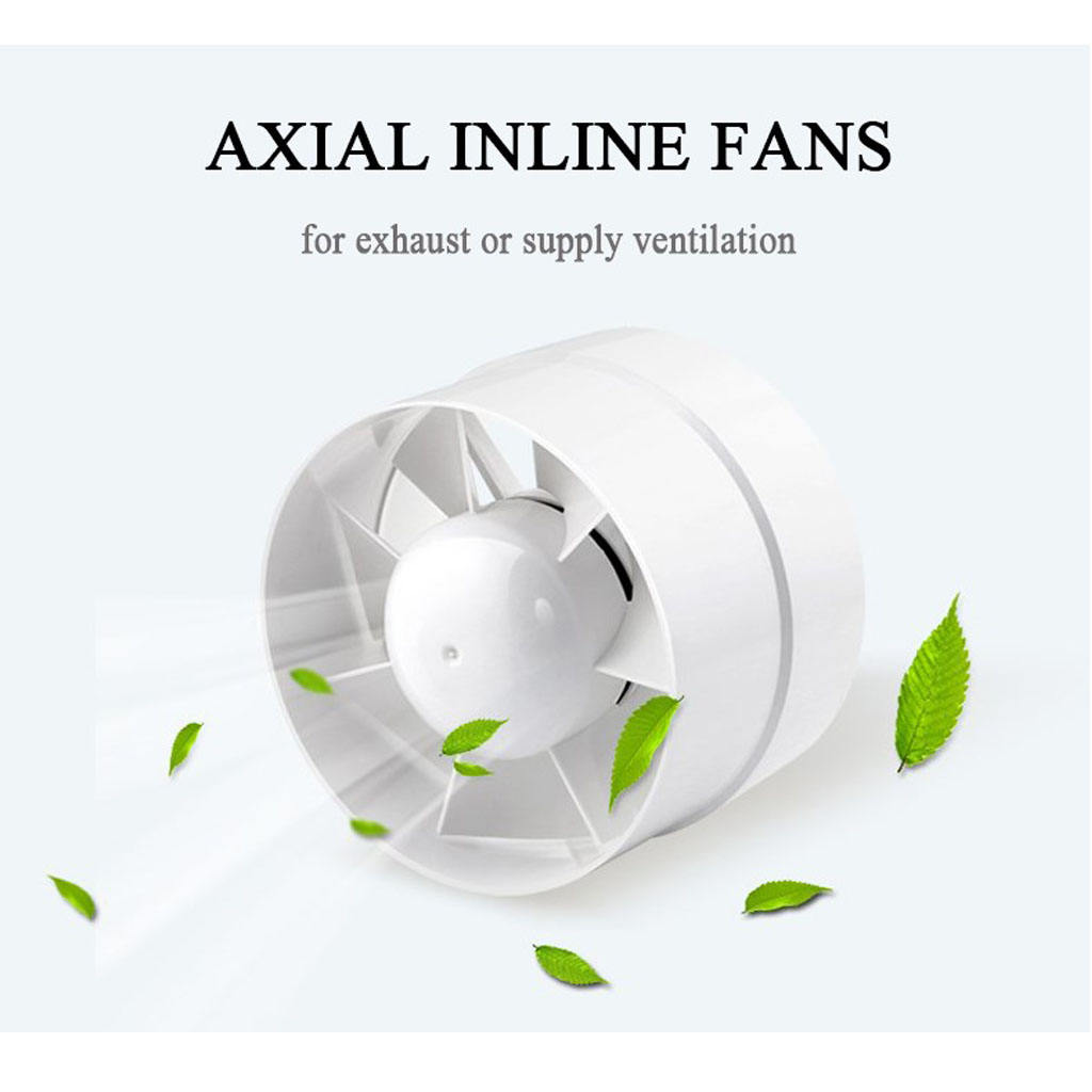 Quiet 4 inch Inline for Duct Booster Fan 100 CFM Air Intake Blower Ventilation Exhaust Vent, 14W, White