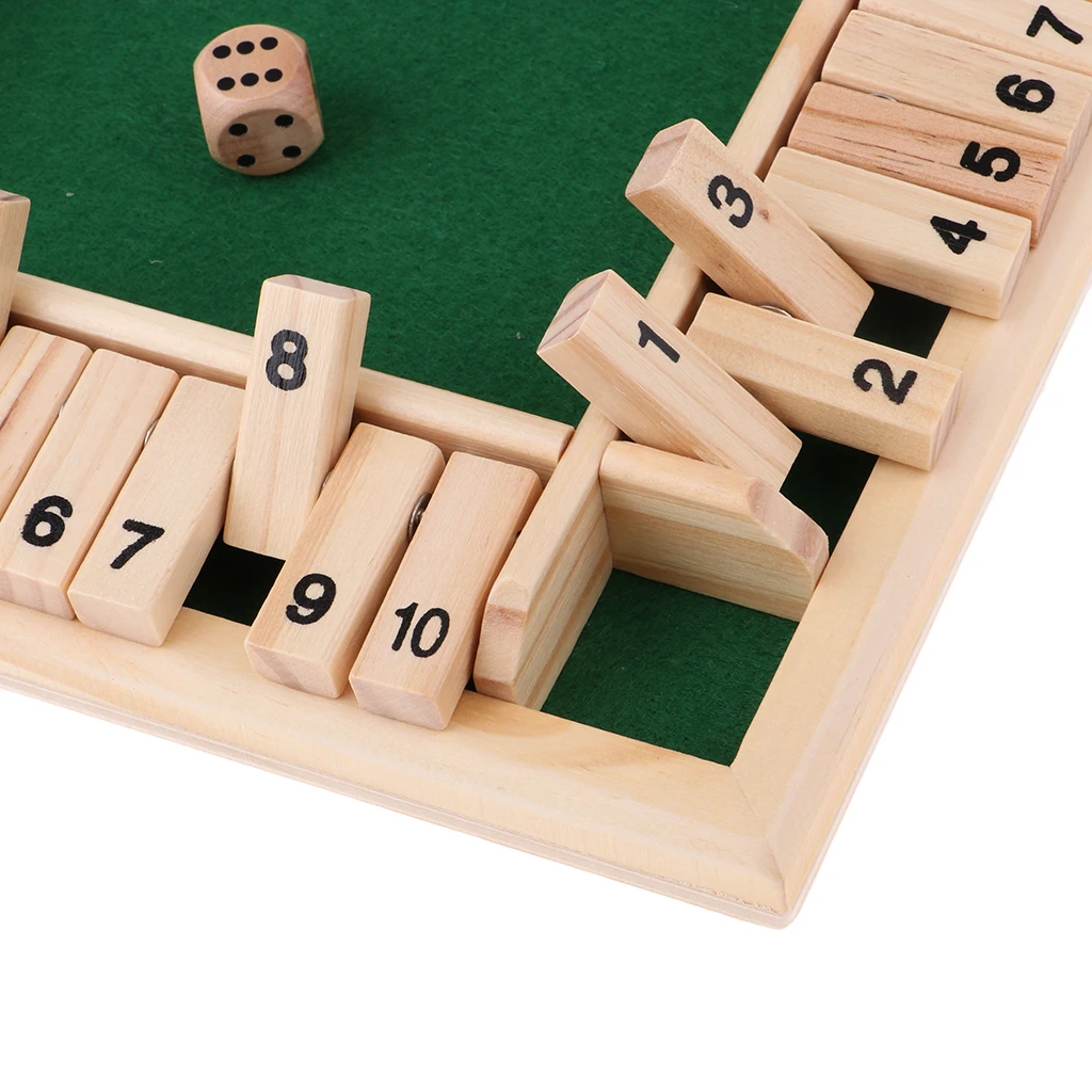 Digital Wooden Double Sided Plank Table Game 1-12 Number Closed Boxes