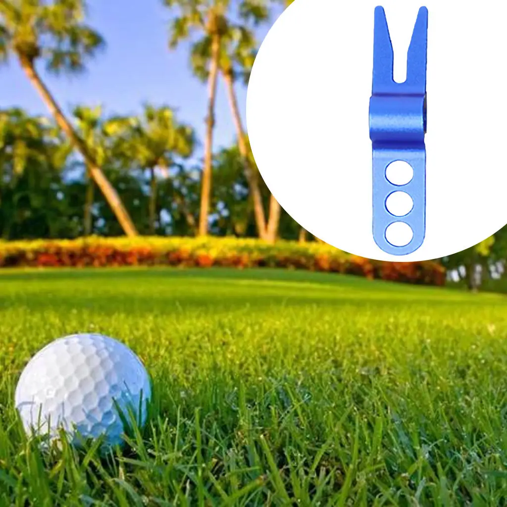 Aluminum Alloy Multi Purpose Golf Divot Tool Green Repair Fork Pitch Cleaner Pitch-fork Training Aids