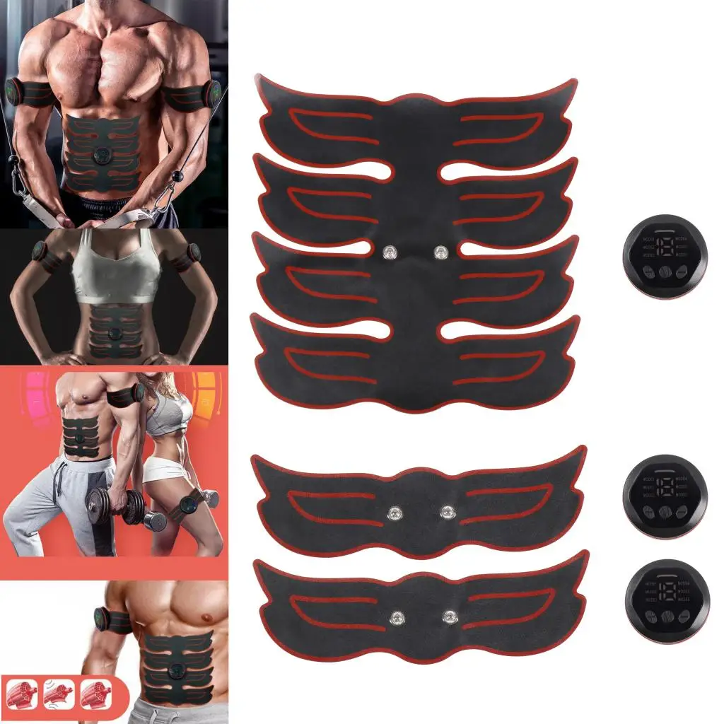 Portable Abs Trainer Muscle Stimulator 8 Modes & 15 Levels Smart Machine USB