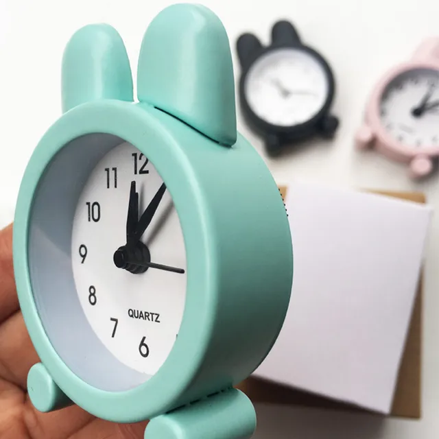 Cartoon Bedside Animal Alarm Simple Mute Cute Bedroom Children Girl Despertador  Nina Rabbit Home Clock Kids Project - AliExpress