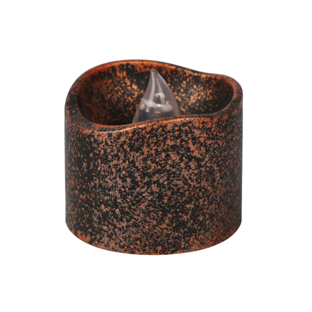 1Pc Vintage Style Black Wax LED Candle Flameless Tea Light Votive Candle for Wedding Birthday Party Table Decoration