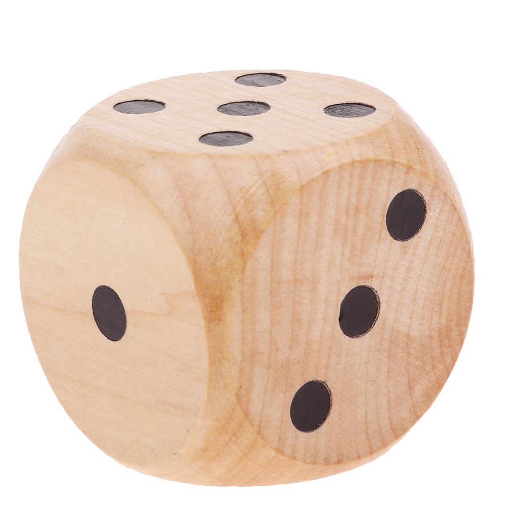 1 Piece Large Wooden Dice D6 Six Sided Dice for D&D RPG Games Green 1.97''