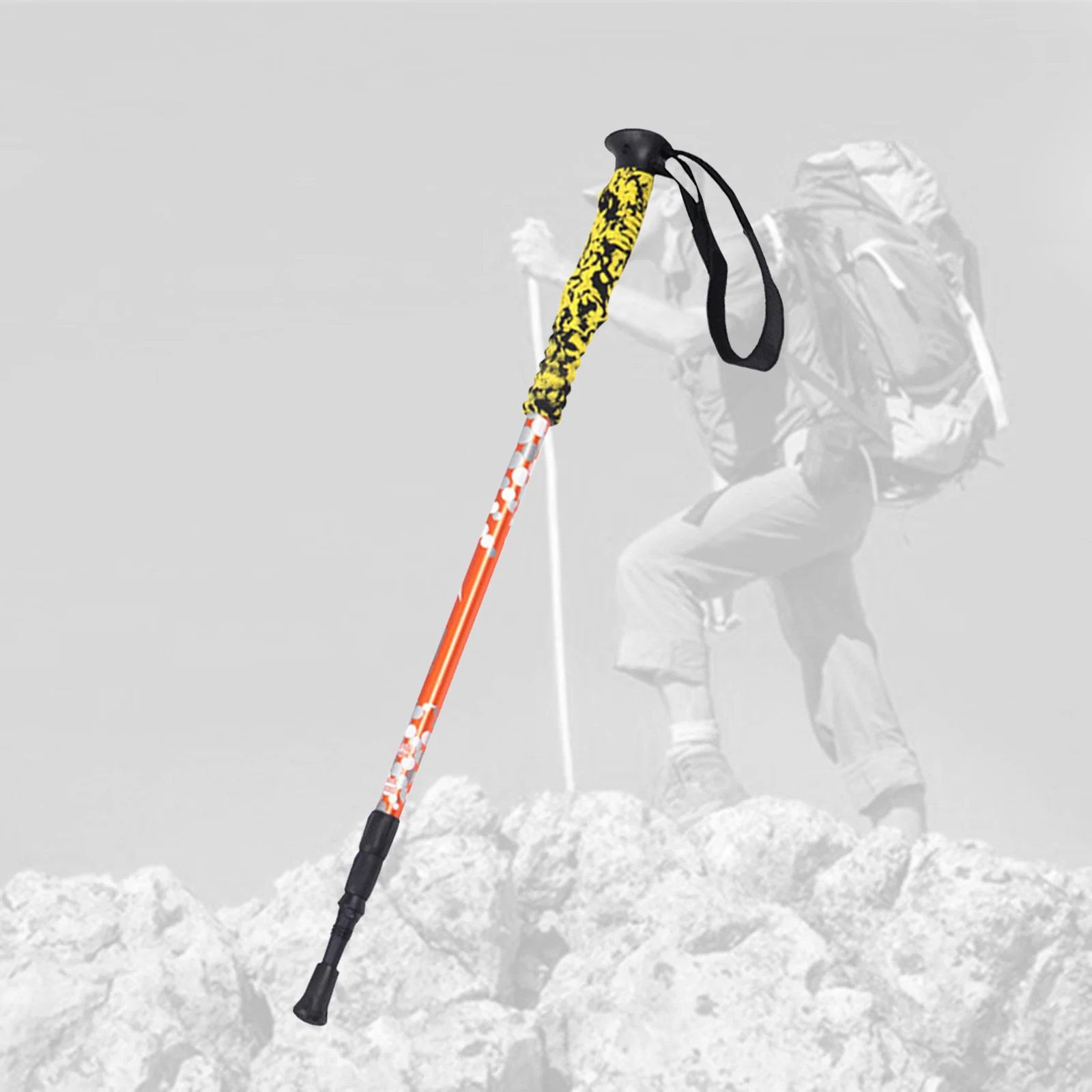135CM Walking Stick Trekking Aluminum Alloy Climbing Stick Telescopic Running Trail Canes Shockproof Hiking Accessories