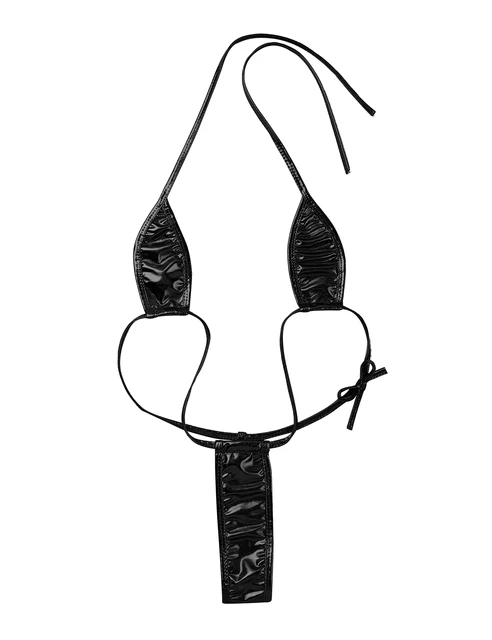 Women's Metallic G-String Slingshot Weeny Teddy Bodysuit Micro Bikini  Swimwear