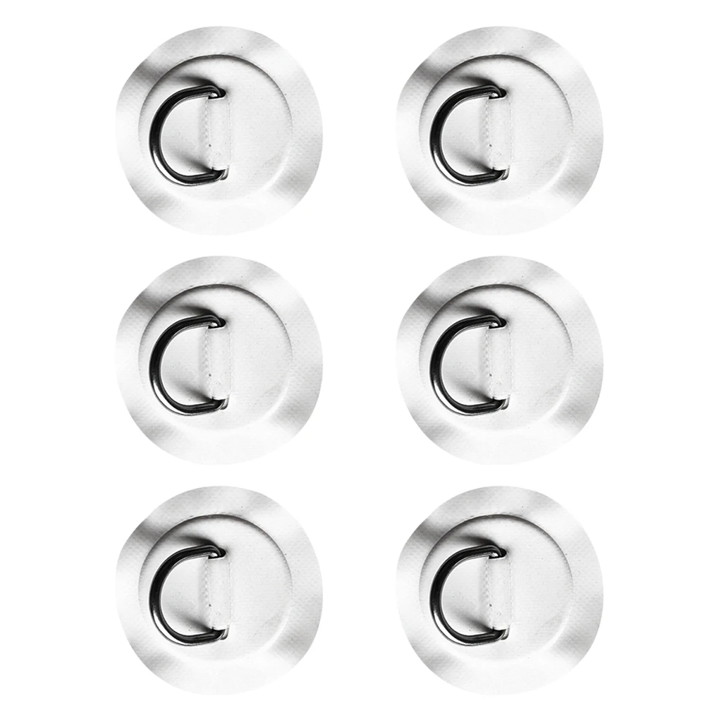 6Pcs Durable Stainless Steel D-Ring Pad / Patch for PVC Inflatable Boat Raft Dinghy Surfboard S-U-P Paddleboard Accessories