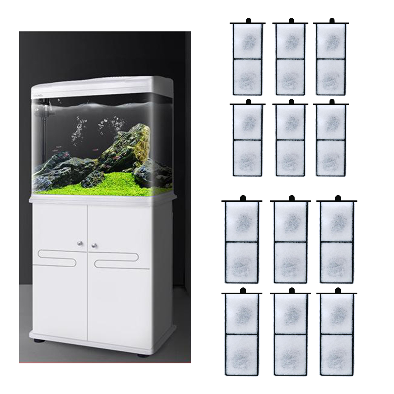 6Pieces White Aquarium Fish Tank Thick Biochemical Cotton Filter Pad Mat Media Sponge Fish Tank Fiber Bio Foam Filter