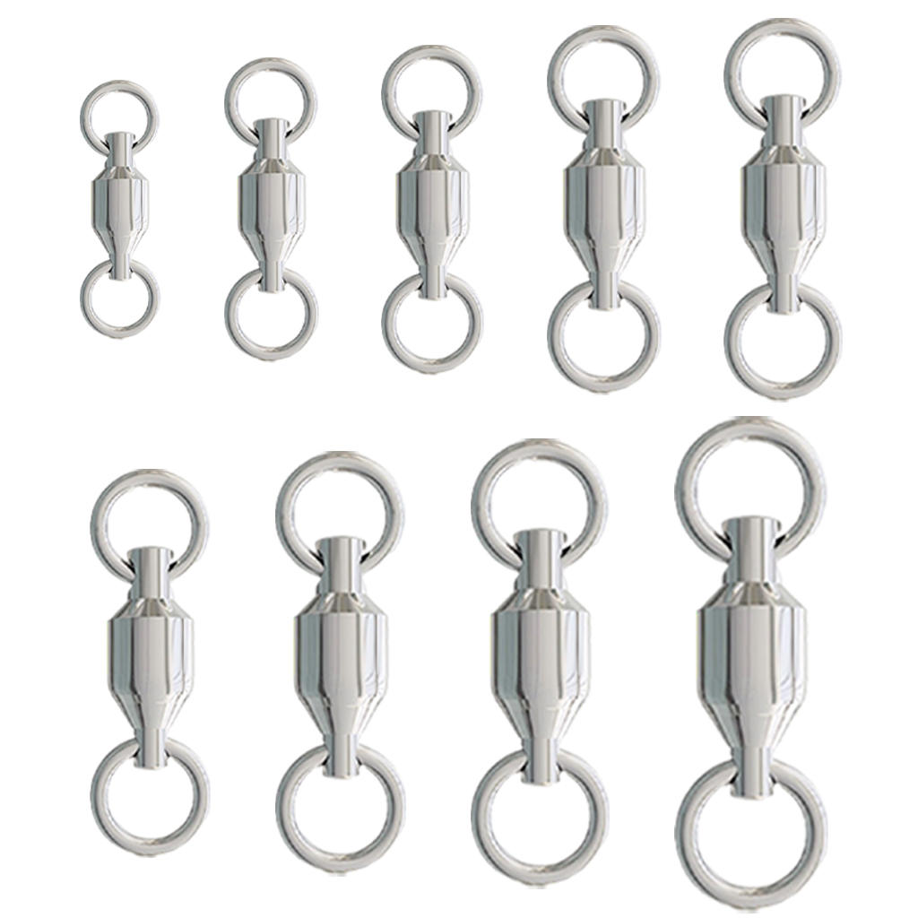 25Pcs Swivels Large Rings Line Connector Ring High Strength Corrosion Resistant Silver Connectors for Trolling Saltwater Fishing