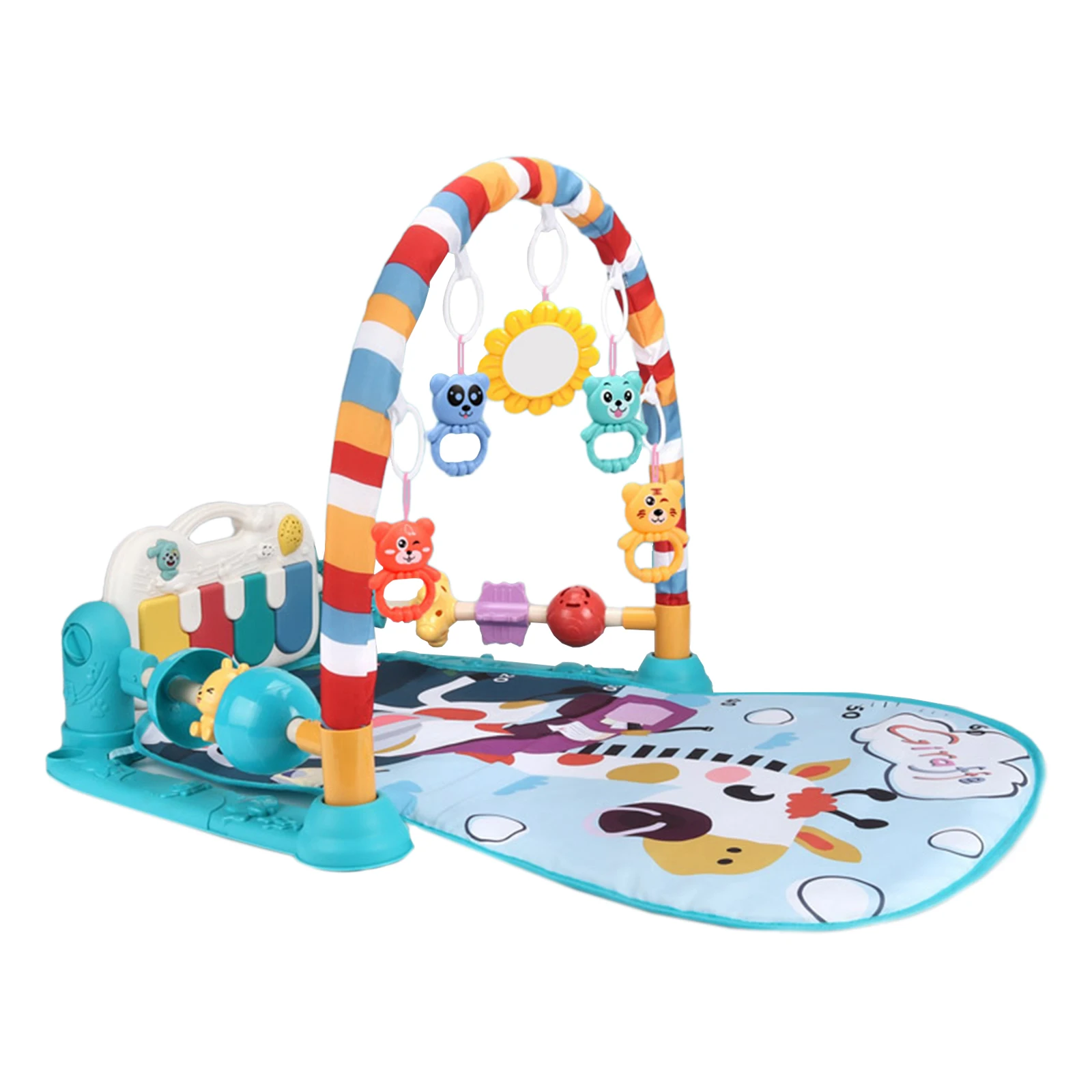 Baby Gym Play Mat Early Developmental Toys Music Play Mat Activity Gym for Babies Toddlers 6-12 Months 0-6 Months Xmas Gifts