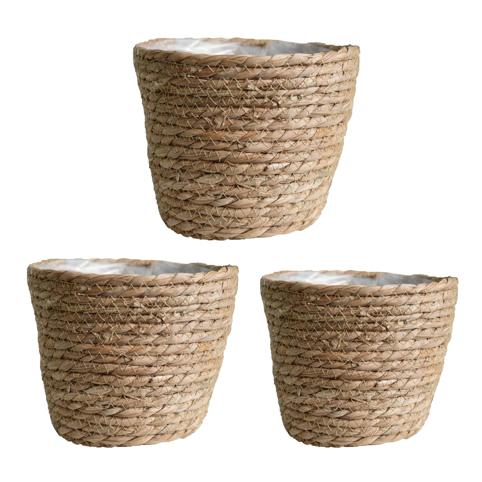 Seagrass Woven Storage Wicker Basket Flower Plant Pot Straw Bag Planter Pot Home