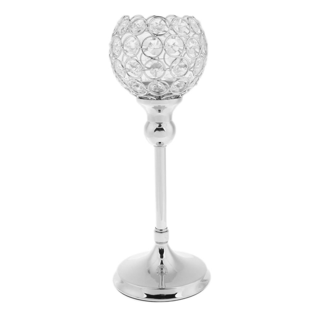 Crystal Globe Candelabra Wedding Pillar Centerpiece Votive Candle Holder Gold / Silver Color Chandelier