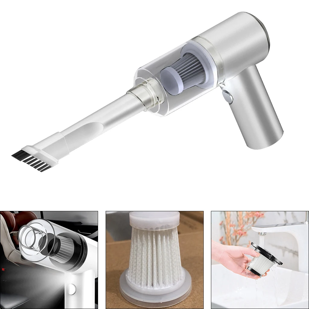 Handheld 120W Car Vacuum Cleaner Rechargeable USB 5500Pa High Power Strong Suction Wet Dry Vacuum Dust Collector for Pet Hair